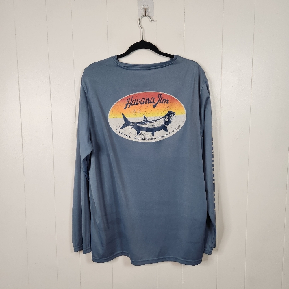 Havana Jim Long Sleeve Cool Tech Lightweight Wicking Tee Mens Size XL Fishing